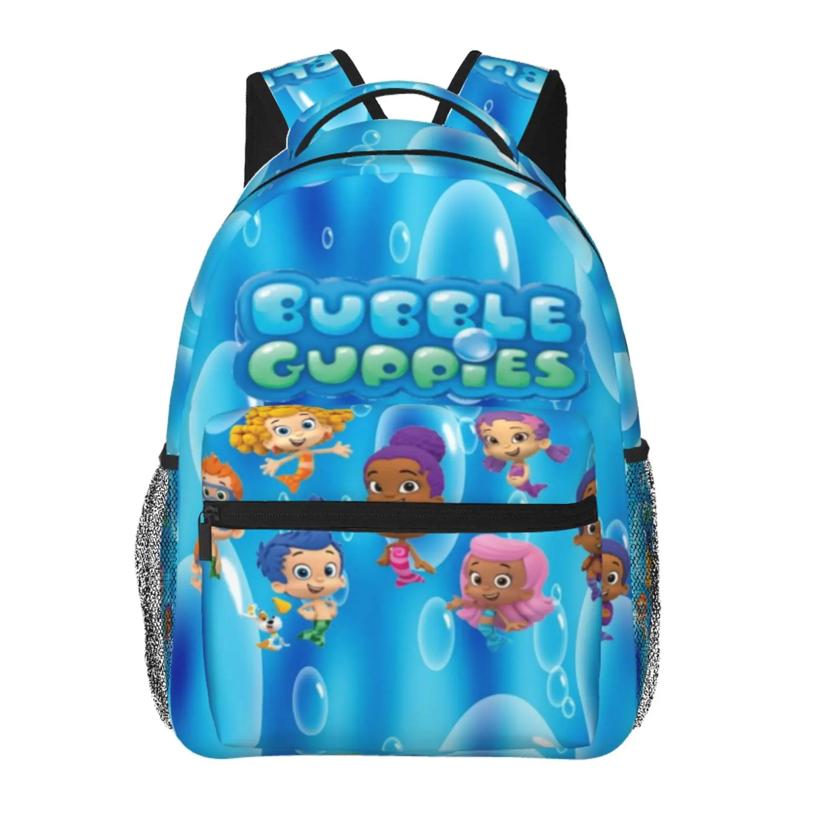 Anime Bubble Guppies1 Backpack, School bag Cute Girls Boys Teens Backpacks Kawaii Kids Lightweight backpack with adjustable straps Bookbag with for office travel bag