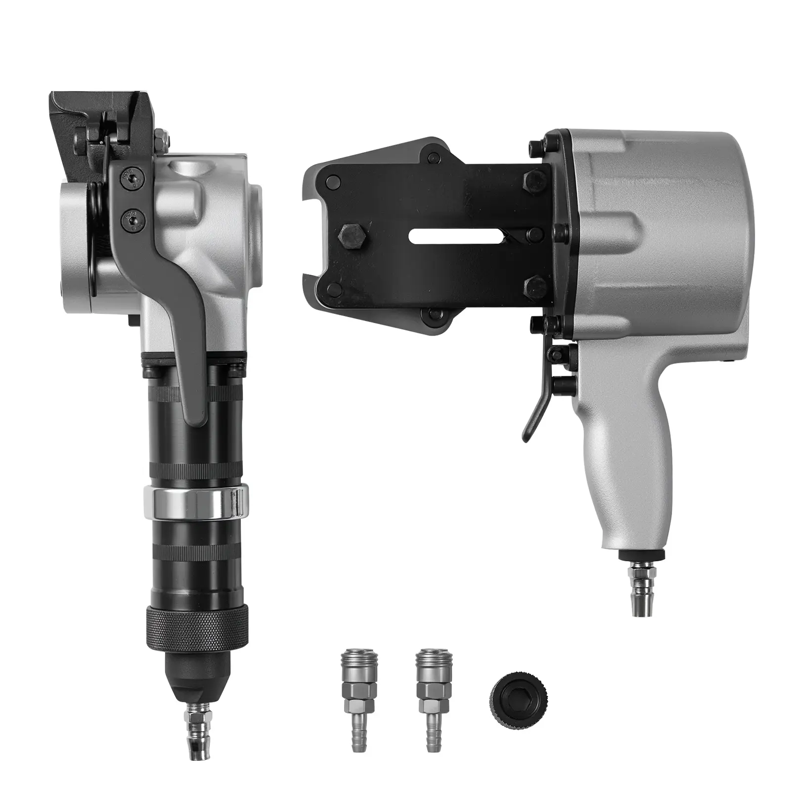 Pneumatic Steel Strapping Machine, 8500 N Tension Force, Metal Strapping Tool Tensioner and Cutter Sealer for 0.748 in Width Metal Belt, Heavy Duty Split Type Baler for High Tensile Packaging