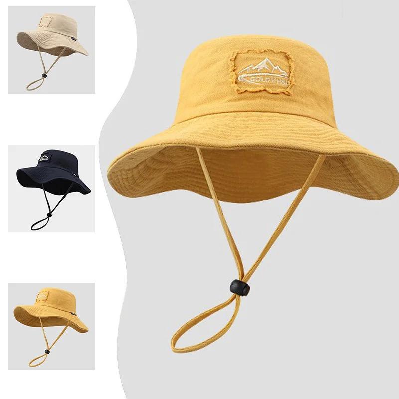 Summer Wide Large Brim Men Women Fisherman Hat Outdoor UV Protection Casual Sun Cap Hiking Fishing Climbing Safari Bucket Hats