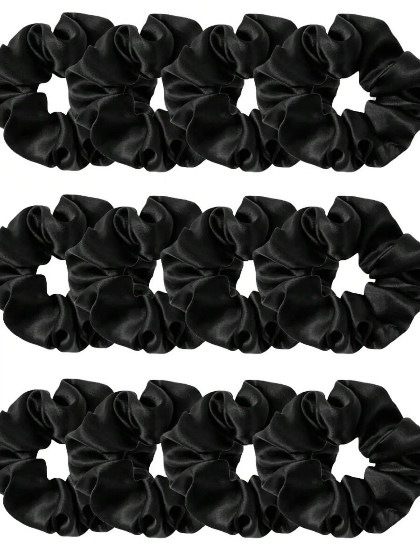 1pc/12Pcs Black Satin Silk Hair Scrunchies Set, Soft Elastic Non-Damaging Hair Ties For High Ponytail & Casual Wear, Premium Silk Fashionable Hair Accessories, Elastic Hair Ties Ponytail Holders