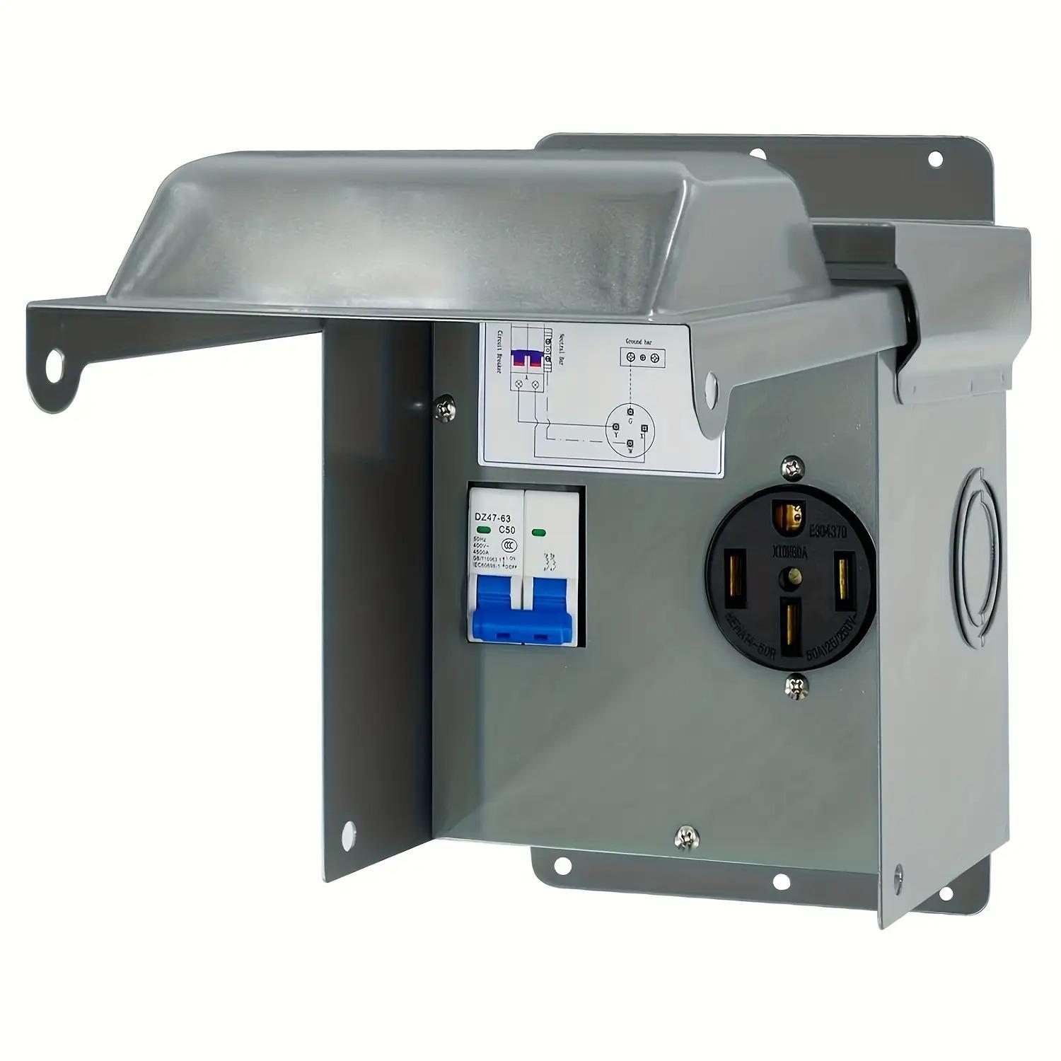 Temporary Power Socket Panel & RV Pedestal Electrical Panel (20+30+50A ...