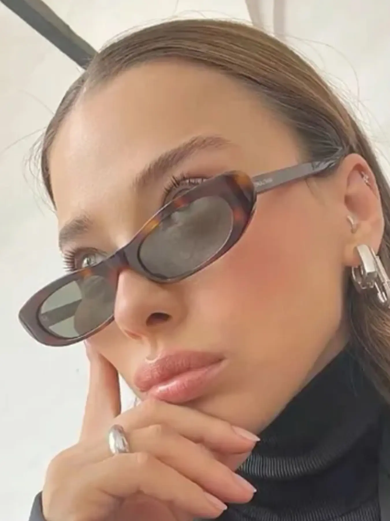 Women's Plastic Oval Frame Leopard Print Colorblock Design Sunglasses, Fashionable Sunglasses, Vintage Elegant Fashion Eyewear for Outdoor Travel Vacation