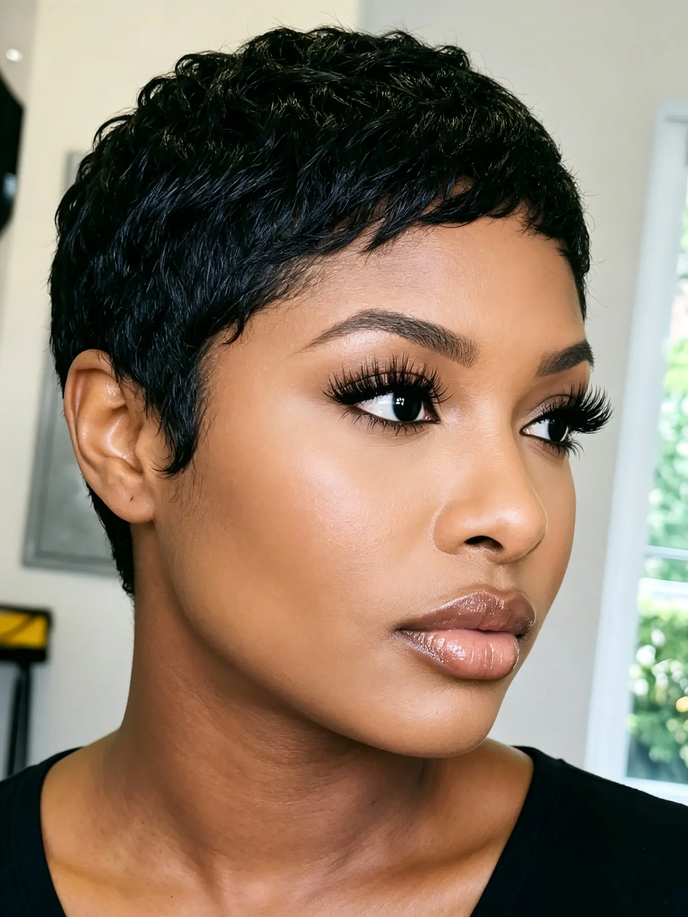 Short Straight Layered Pixie Cut Wig, Human Hair Wig, Pixie Cut Wig, for Women Daily Party Cosplay Use