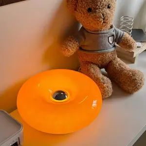 Modern Creative Design Donut Touch Light, Three-Tone Dimmable Desk Lamp, Rechargeable, Touch Control Switch, Bedroom & Desk Decor