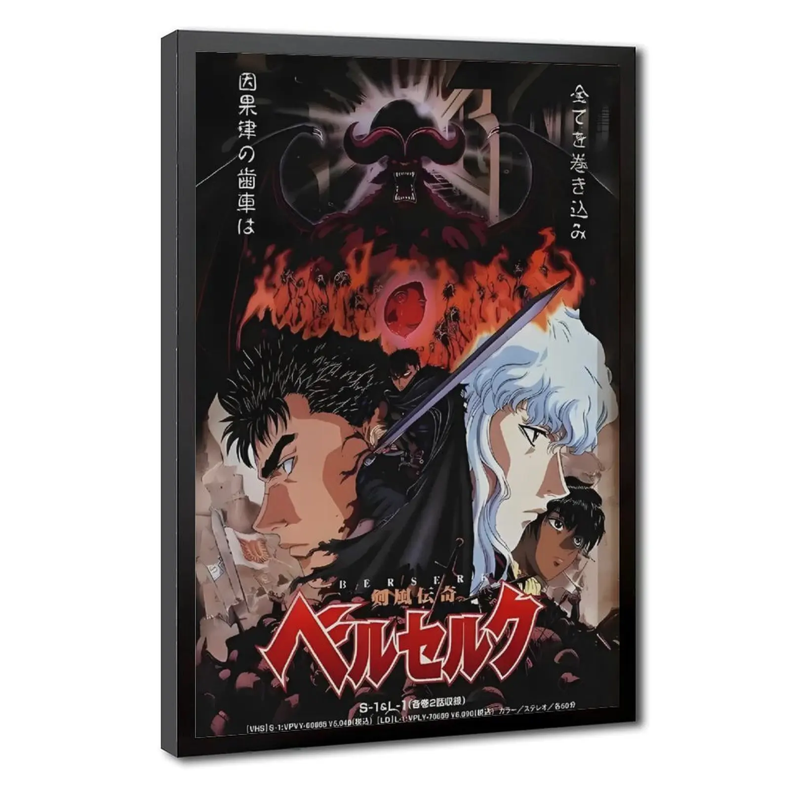 Berserk Canvas Wall Art, Guts And Griffith Anime Poster, Dark Fantasy Manga Artwork Print, Japanese Aesthetic Room Decor, Gaming Room Bedroom Decoration Gift