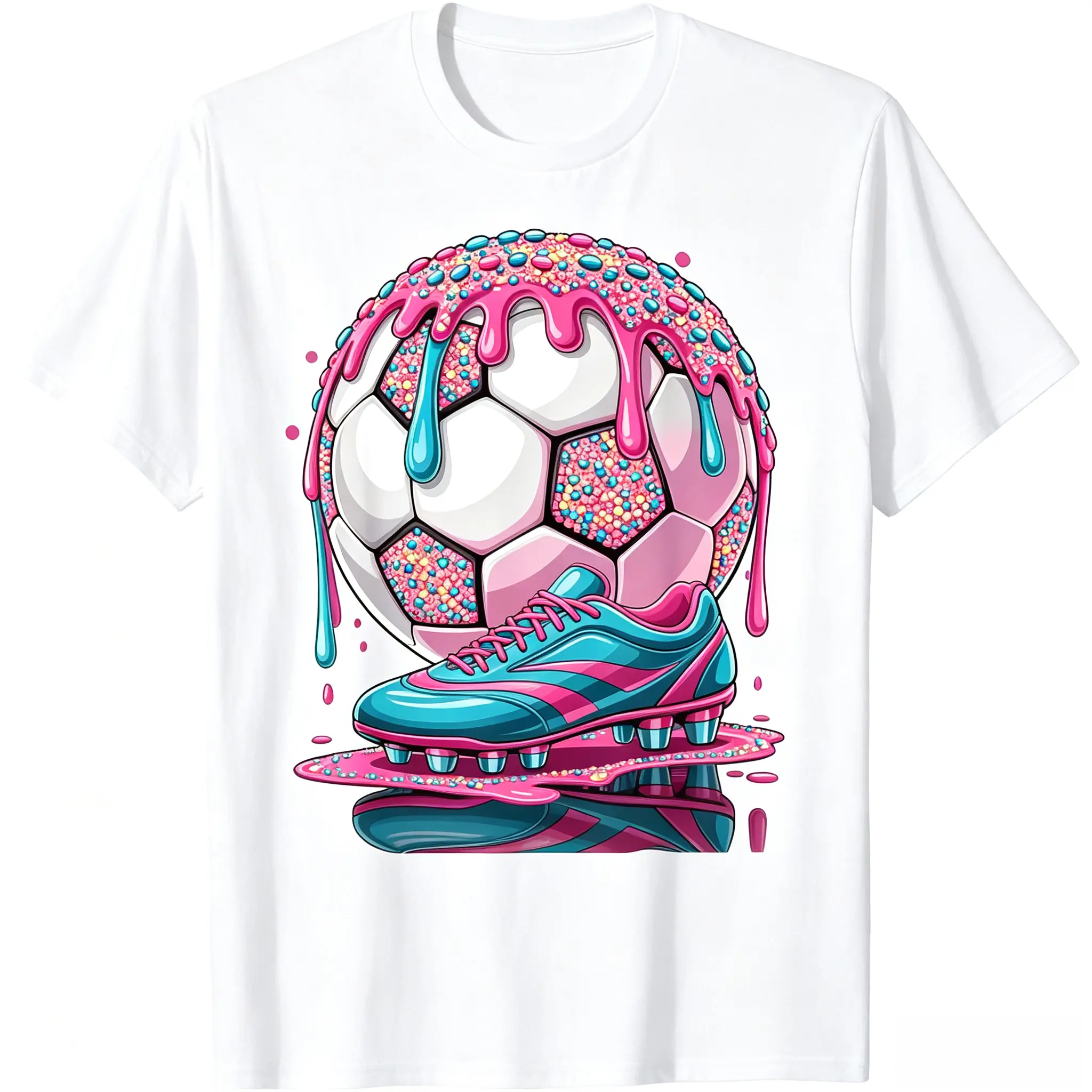Soccer Graphic Tee Women Pink Soccer Ball Cleats Graphic Shirt Game Day Football Lover Oversized T Shirt Athletic Sports Fan Tee