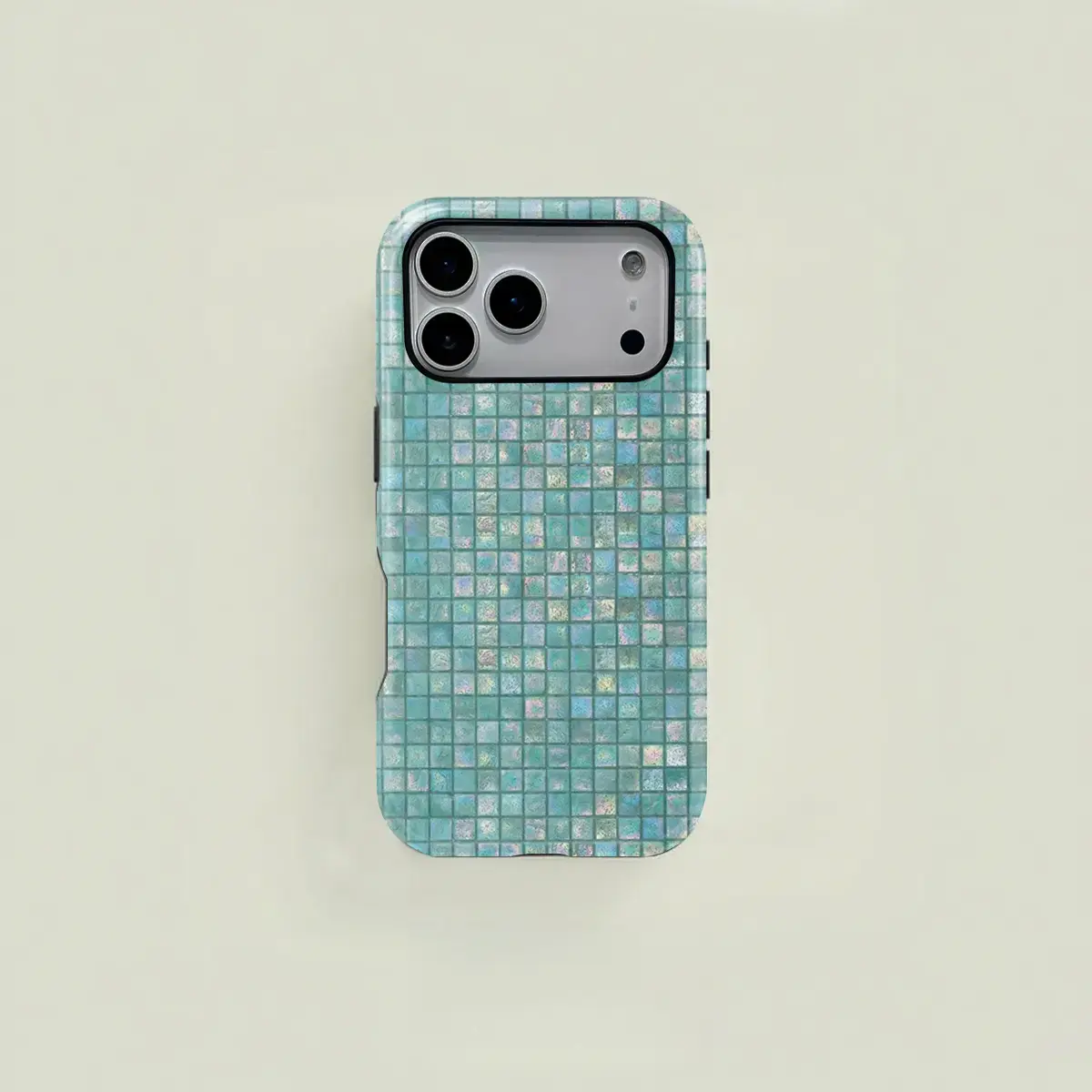 Turquoise Holographic Mosaic Protective Smartphone Case - Durable 2-in-1 Mixed Color MagSafe Compatible Casing for iPhone 17/16/15/14/13/12/11 Pro Max/Plus/Pro, Personalized Stylish Protector, Ideal Birthday Gift