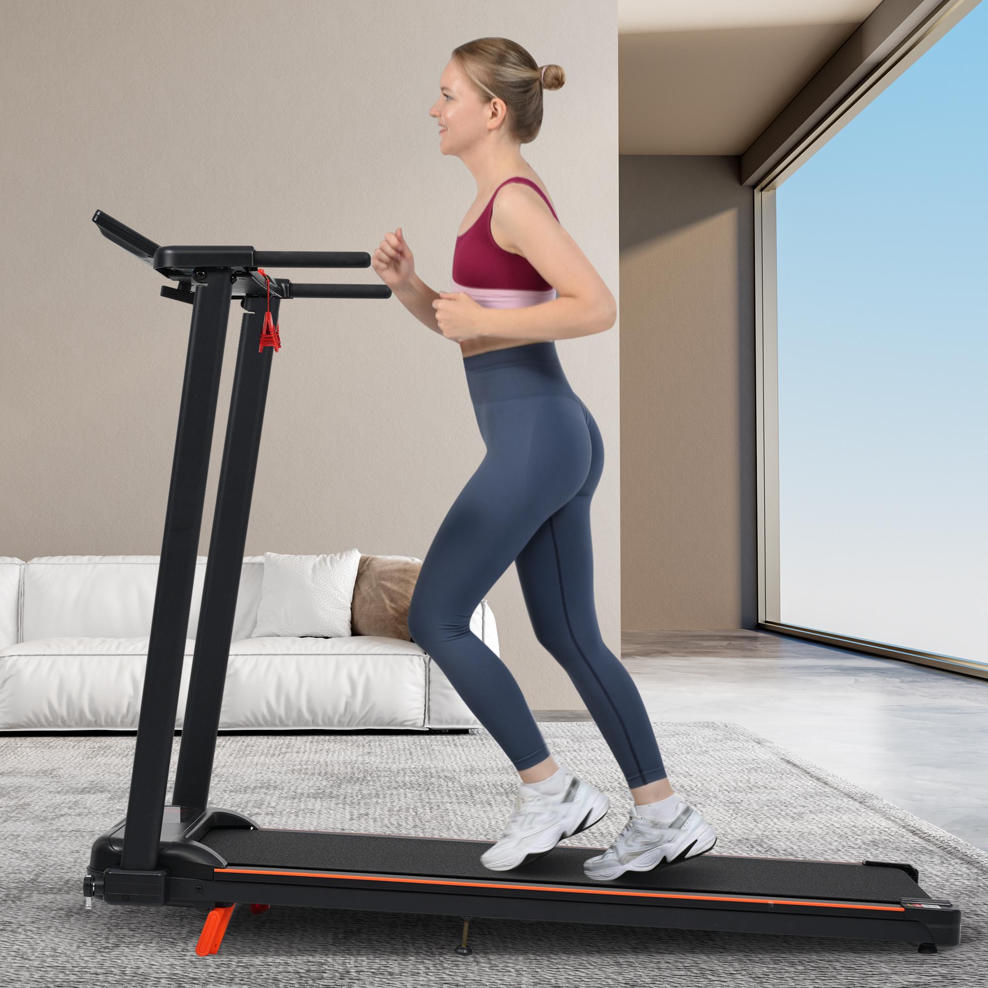 3.0HP Foldable Treadmill with 8% Incline, 40.94x14.17 Inch Anti-Slip Running Belt, Double Shock Absorption, 1–8 MPH Speed, 12 Preset Programs, 265LBS Capacity, Quiet Home Office Fitness Running Machine