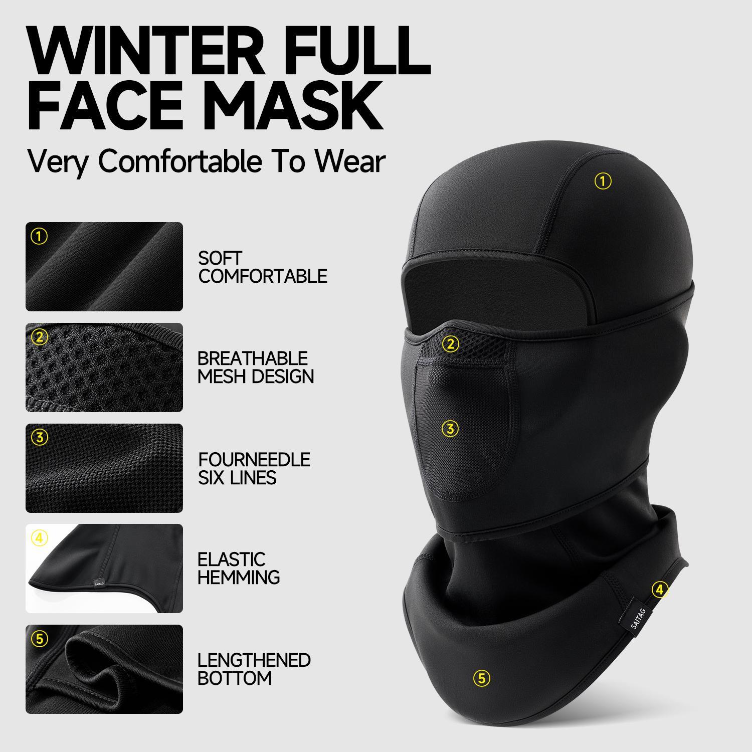 Balaclava Ski Mask, Warm Face Mask for Cold Weather, Winter Skiing, Snowboarding, Motorcycling and Ice Fishing, Winter Outdoor Essential Gear for Men #GLOBAL PICKS