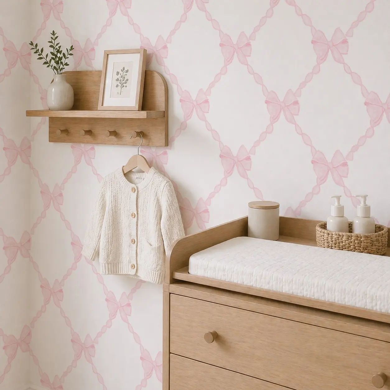 Creative Bow Pattern Wallpaper Sticker, Bathroom Peel and Stick Decorative Wallpaper Designs, Thick PVC Material, Self-Adhesive, Reusable, Ideal for Kitchen/living Room/bathroom Decor