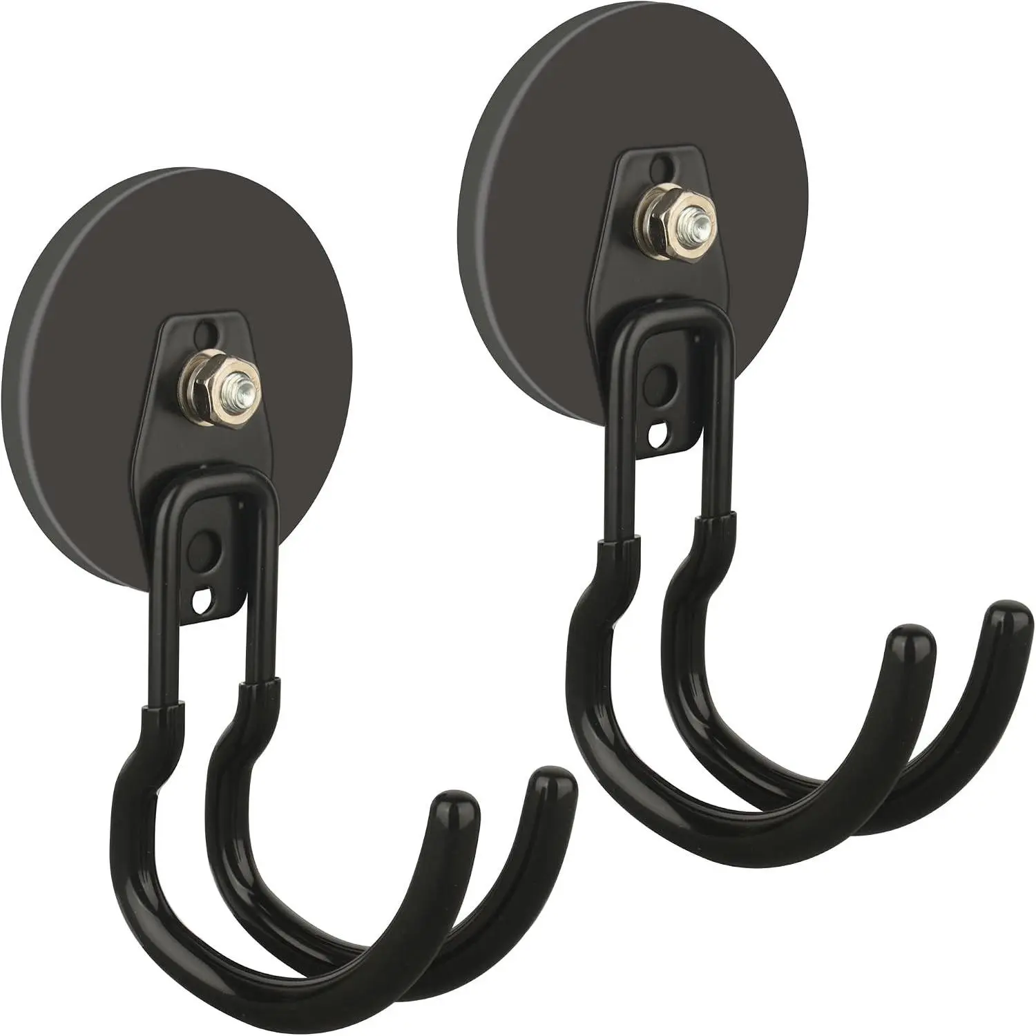 Upgraded Extra Large Magnetic Hooks,2 Pack Heavy Duty Ultimate Magnetic Hooks for Metal Cabinet,Pegboard,Garage Shelve,Tool Shed,RV,Shipping Containers (Black/3.46inch)