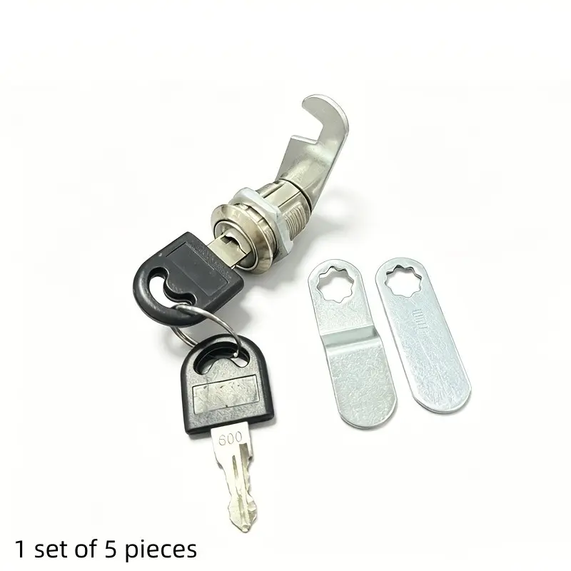 16mm Security Cam Lock Set with 2 Keys and 3 Lock Plates, Durable Mailbox Lock for Doors, Cabinets, Drawers, Furniture Lock