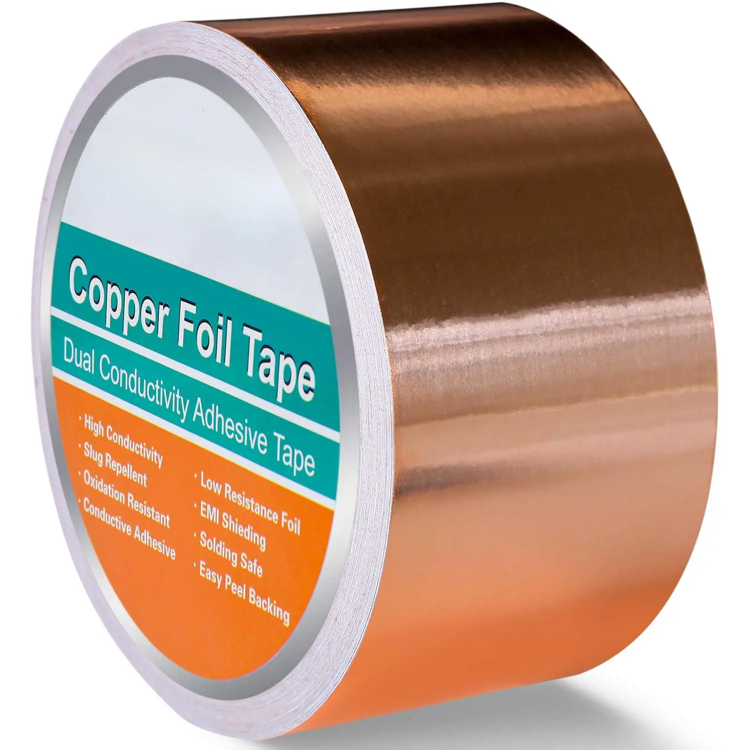 Copper Foil Tape (2inch X 33 FT) with  Conductive Adhesive Copper Tape for Guitar, Electrical Repairs, Arts & Crafts, Stained Glass, Paper Circuits, Soldering, Grounding,  Decor