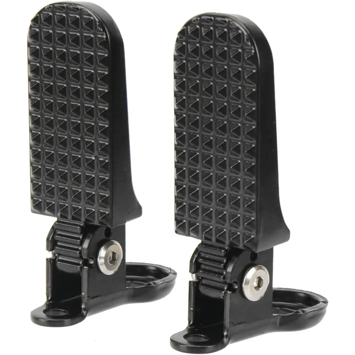 1 Pair 8mm Aluminium Alloy Quick Release Bike Rear Pedals🚲 Mini Folding Non-Slip Footrest Pegs for Mountain Bike & E-Bike, Black & Silver