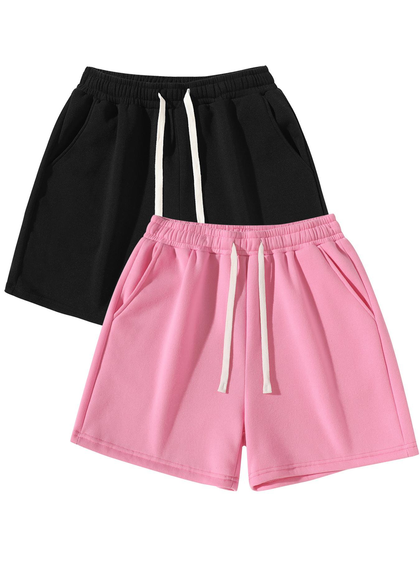 Men's Solid Color Drawstring Waist Shorts, Regular Fit Casual Comfy Breathable Shorts for Daily Wear, Men's Bottoms for All Seasons, Everyday Short Shorts, Homewear, Loungewear