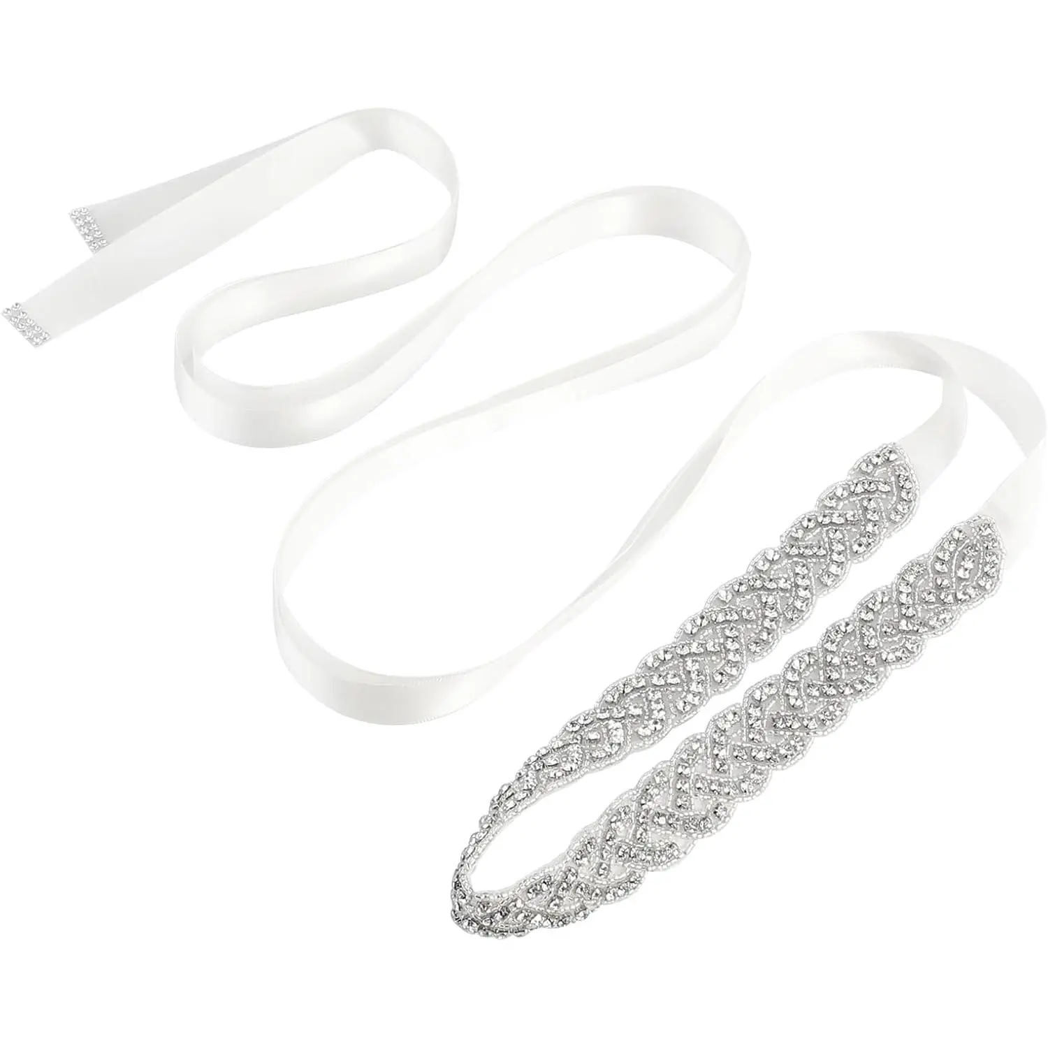 Rhinestone Bridal Belt for Wedding Dress,  Wedding Sash Belt with Ribbon, Sparkly Bridal  Belt for Bride