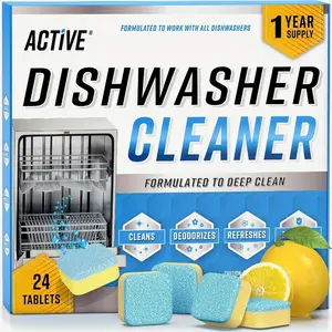 Dishwasher Cleaner & Deodorizer Tablets - 36 Pack Deep Cleaning Descaler for All Models, Cleans Limescale, Grease & Buildup, Deodorizes, Restores Shine & Performance, Easy Drop-In Use for Dishwasher Users, All Seasons Kitchen Maintenance