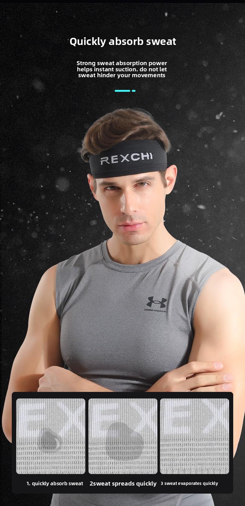 Summer sports headband Outdoor basketball running antiperspirant belt Wide mesh breathable sports headscarf Sweat guide headband