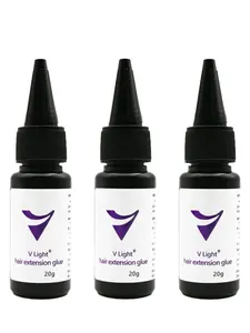 3 Pack V Light Hair Extension Glue, Hypoallergenic & Gentle, Strong Hold & Non-Irritating, Adhesive for Hair Extensions & Wig Securing