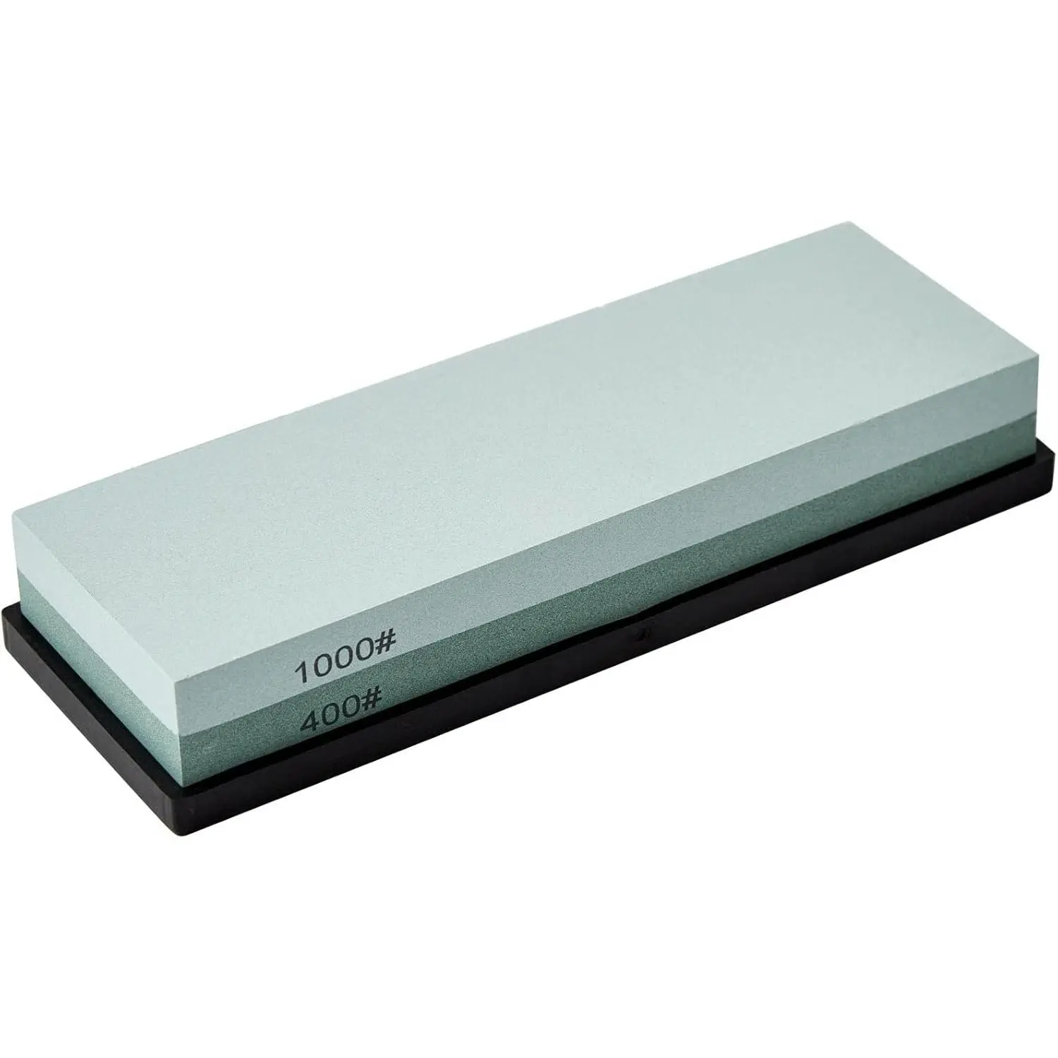 Double-Sided 400/1000 Grit Waterstone Knife Sharpener, Manual Honing Tool with Non-Slip Rubber Base for Kitchen Knives