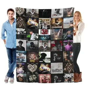 YoungBoy Never Broke Again Flannel Blanket Hip Hop Rap Music Collage Throw Soft Cozy Room Decor College Dorm Essentials Back to School Summer Fan Gift Idea