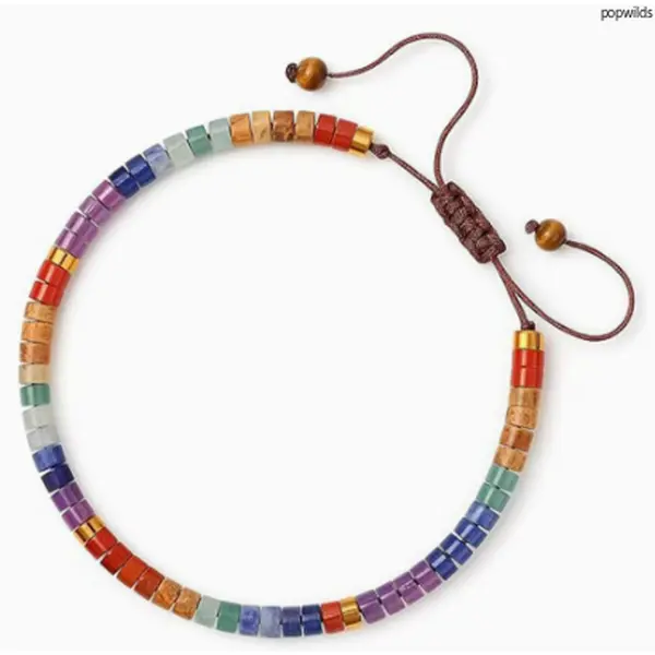 7 Chakra Healing Crystal Bracelet for Women, Adjustable Natural Gemstone Beaded Spiritual Jewelry for Yoga and Meditation, Spiritual Items
