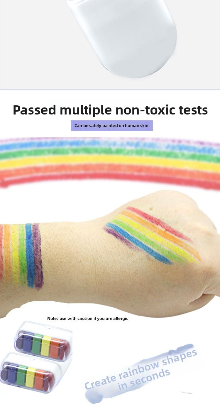2026 World Cup Rainbow Face Paint,6 Color Face Paint Makeup Rainbow Body Markers Events Festival Celebrations Party