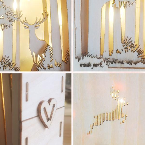 3D Wooden Puzzles Elven deer Model Kit Night Lights Desk Decorations Birthday Christmas Gifts For Women Age14+