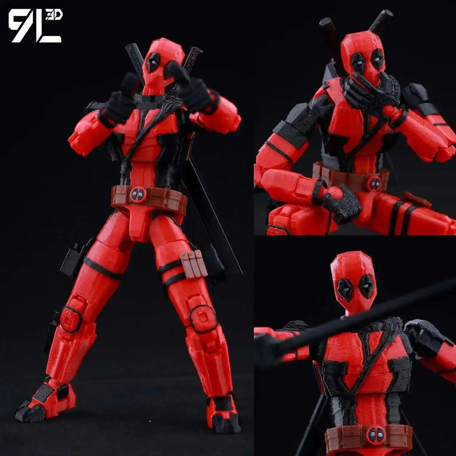 9L3D Printed Deadpool Wolverine Anime Characters Lucky Dummy 13 Action Figures Multi-Jointed Movable Shapeshift Mannequin Toys