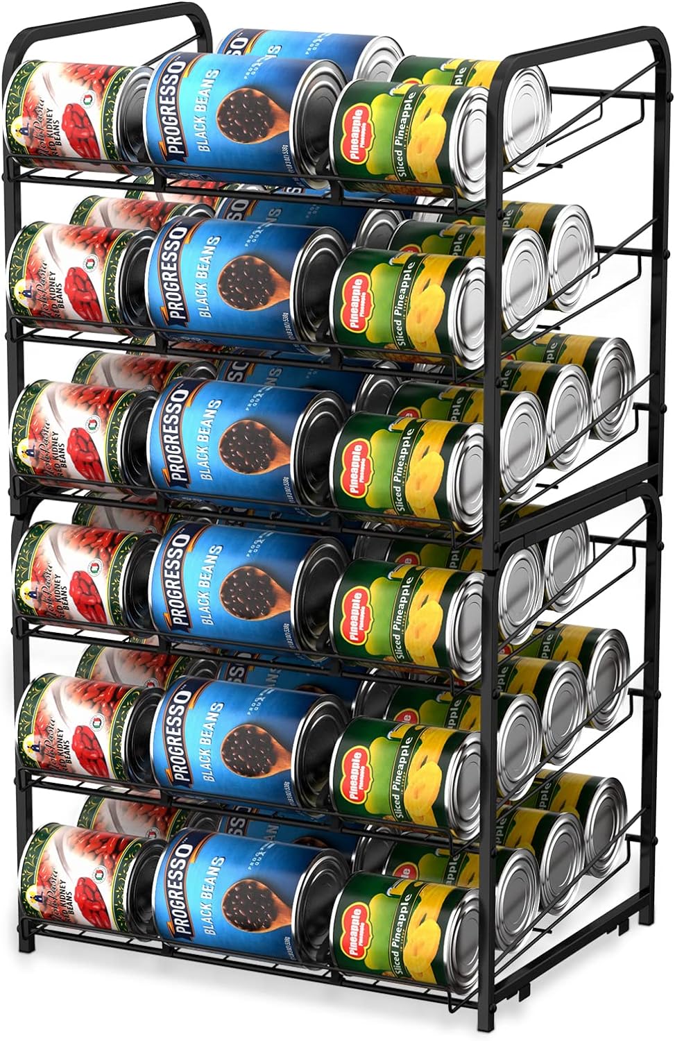 NEW Stackable Can Rack Organizer 2 Pack, Can Storage Dispenser for 72 Cans, Can Organizer for Pantry Kitchen Cabinet, White