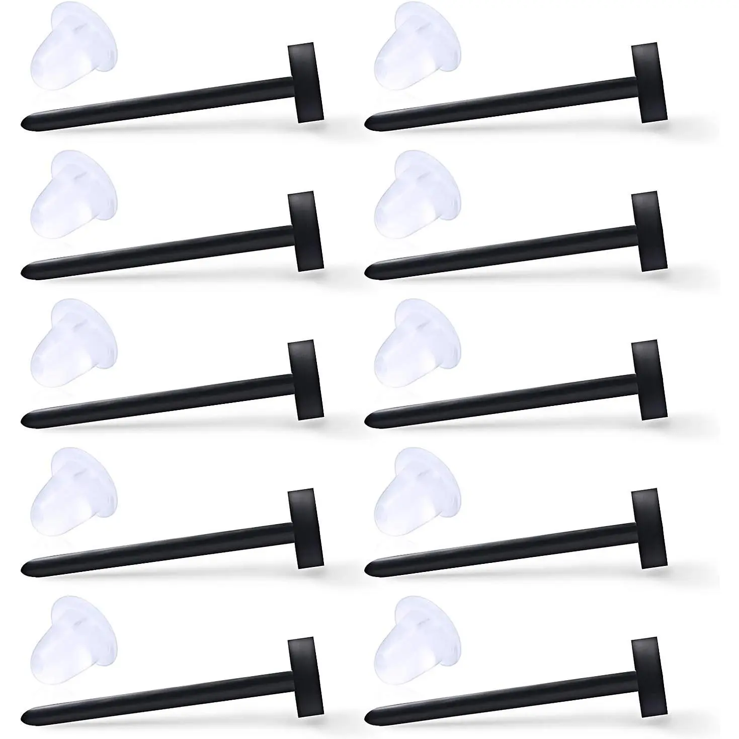 Ball Flat Flexible Bioplast PVC Plastic Blank Ear Nose Pin  Stud Nickel Free Earrings  Retainers 20G
