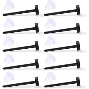Ball Flat Flexible Bioplast PVC Plastic Blank Ear Nose Pin  Stud Nickel Free Earrings  Retainers 20G