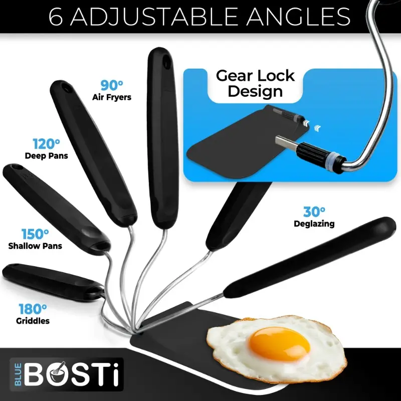 Adjustable Angles Spatula Turner, Versatile Essential Kitchen Tool, Multi-Surface Cooking Utensil For Air Fryers, Griddles & All Cookware