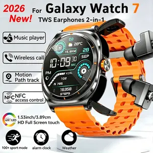 2026 New Smartwatch with Earbuds, HiFi Sound, 1.53-Inch HD Display, Wireless Calling, NFC Control, Music Playback, Ip67 Waterproof, Android/iOS Compatible, Touch Screen Watch