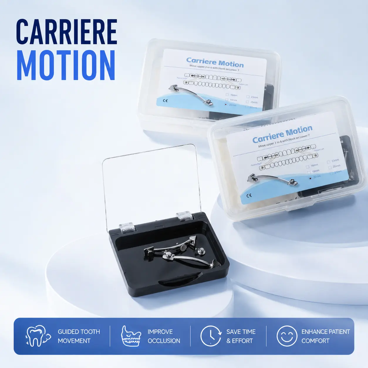 Carriere Motion Orthodontic Appliance Set with Orthodontic Elastics | Professional Dental Orthodontic Clinic Supplies