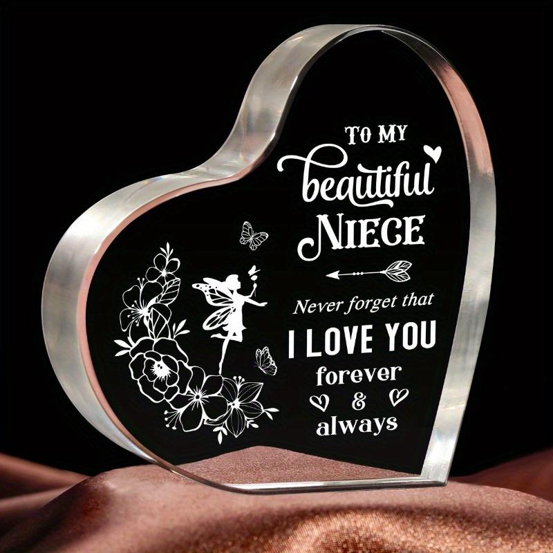 Acrylic Niece Gift from Aunt/Uncle - Sentimental Keepsake  with Rose | Perfect for Birthday, Christmas & Special Occasions Ornaments