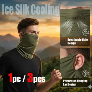 1 Piece of Summer Ice Silk Cool Riding Half Face Mask for Men and Women Elastic Breathable Face Mask Scarf for Outdoor Sports, Running, Hiking, Fishing Mask for Men and Women Universal Sun Protection Multifunctional Face Mask Scarf
