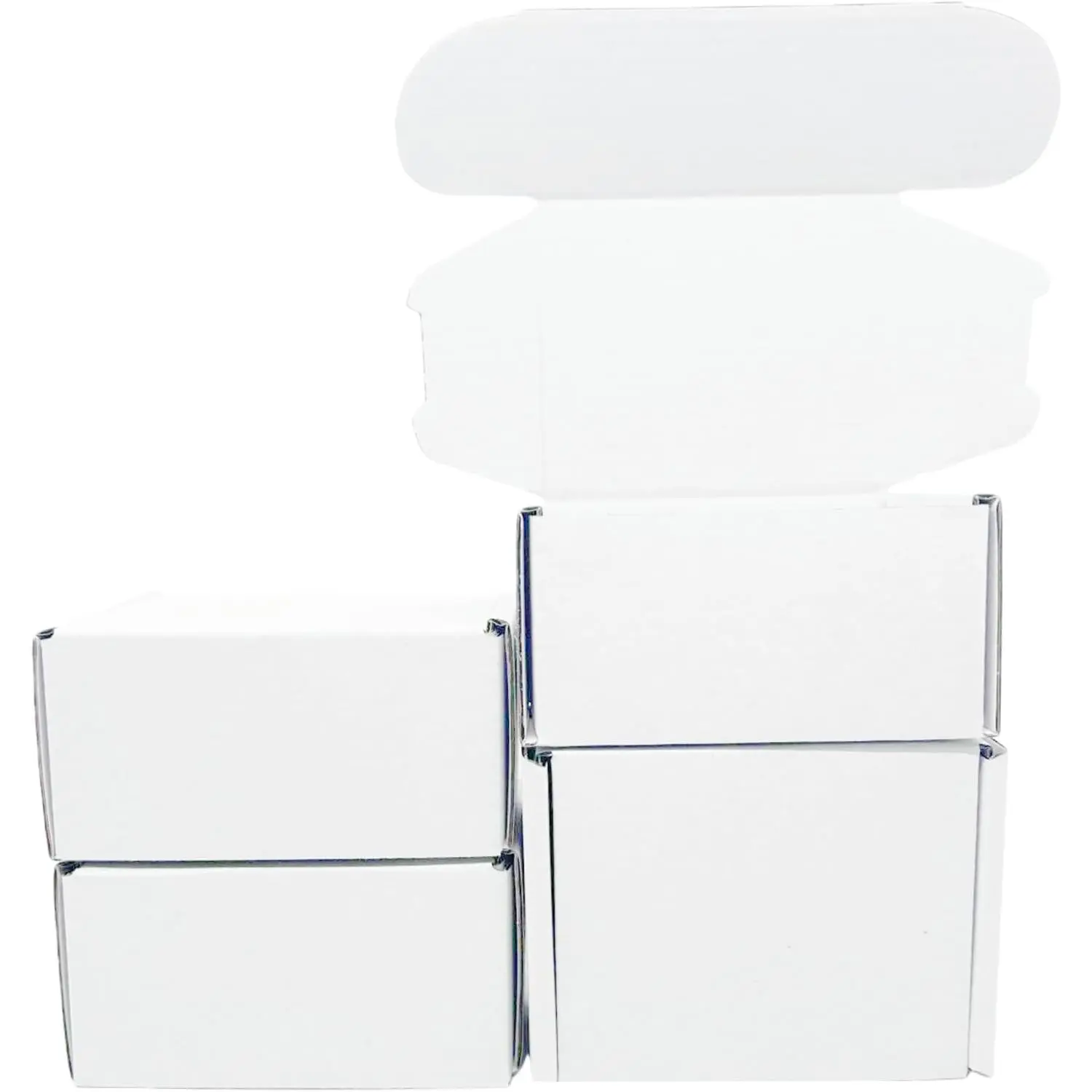 4x3x2 Inches White Corrugated Cardboard Shipping Boxes Set of 2 | Small Mailer Boxes for Business Packaging Mailing , For Business Packaging, For Mailing