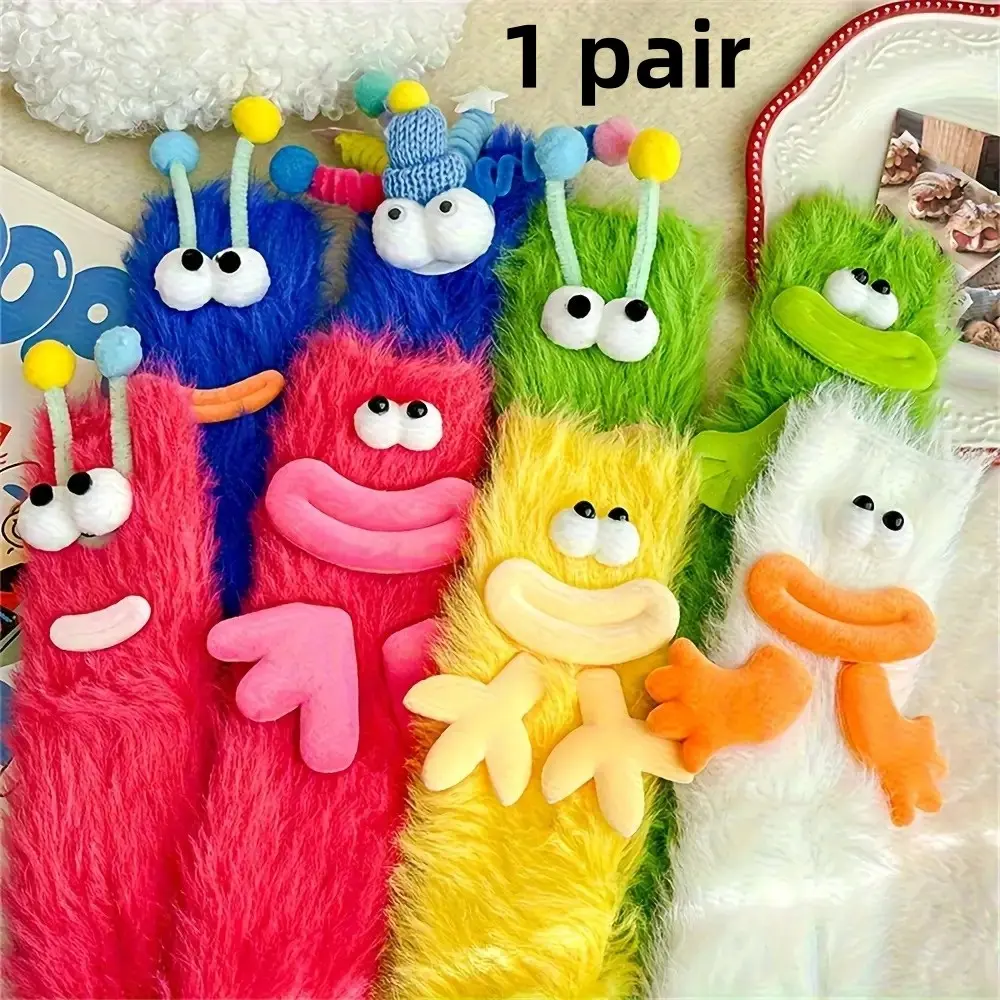 Unique Humorous Ugly Socks, Soft Comfortable Mid-Calf Warm Socks for Fall Winter Daily Wear, Outdoor Cute Personalized Outfit Design