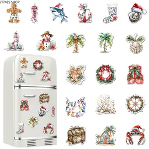 CT452 Cross-border best-selling Christmas magnetic sticker refrigerator locker car sticker Christmas decorative refrigerator sticker