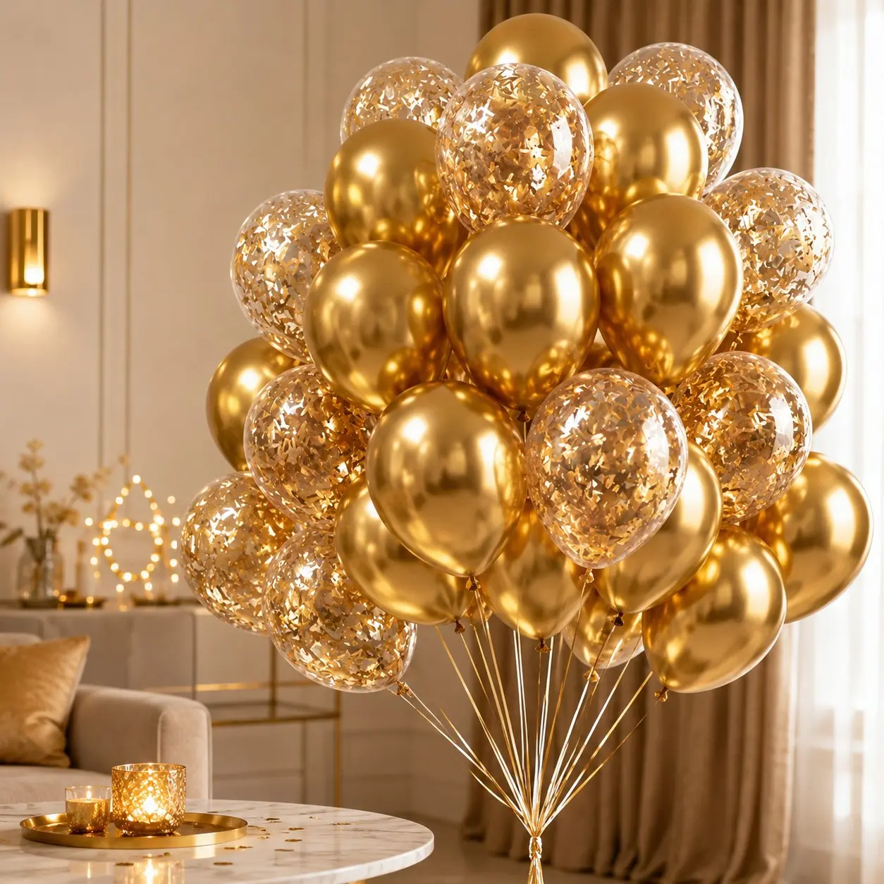 30pcs Chrome Balloons Set, 30.48cm Long Strip Glitter Balloons, Perfect for Anniversary Party, Birthday, Wedding Decorations