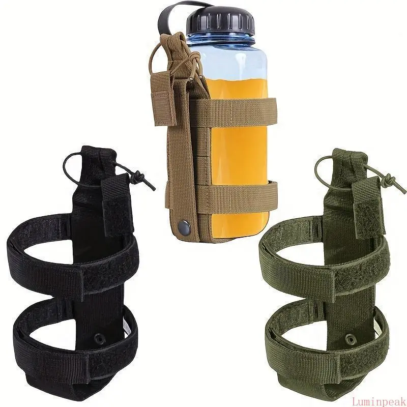 Belt-Mounted Water Bottle Holder in Durable Elastane, Adjustable Pouch to Customize Fit for Hands-Free Hydration During Outdoor Activities
