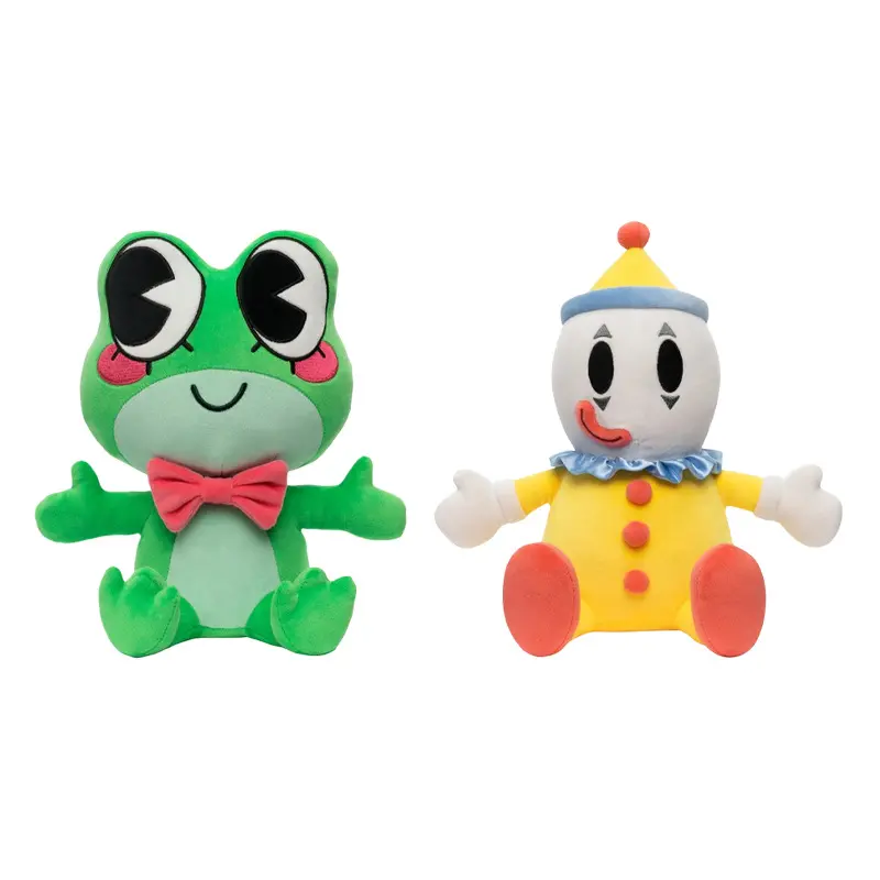 Unisex Cute Sitting Frog Clown Plush Toy, Soft Stuffed Yellow Doll, Holiday Gift for Kids
