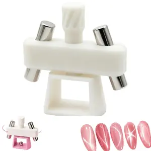 360° all-round rotating nail magnetic tool with strong shaping ability for multiple French cat eye styles. Works with every cat eye gel, must-have DIY accessory for newbies to make magnetic nails quickly.