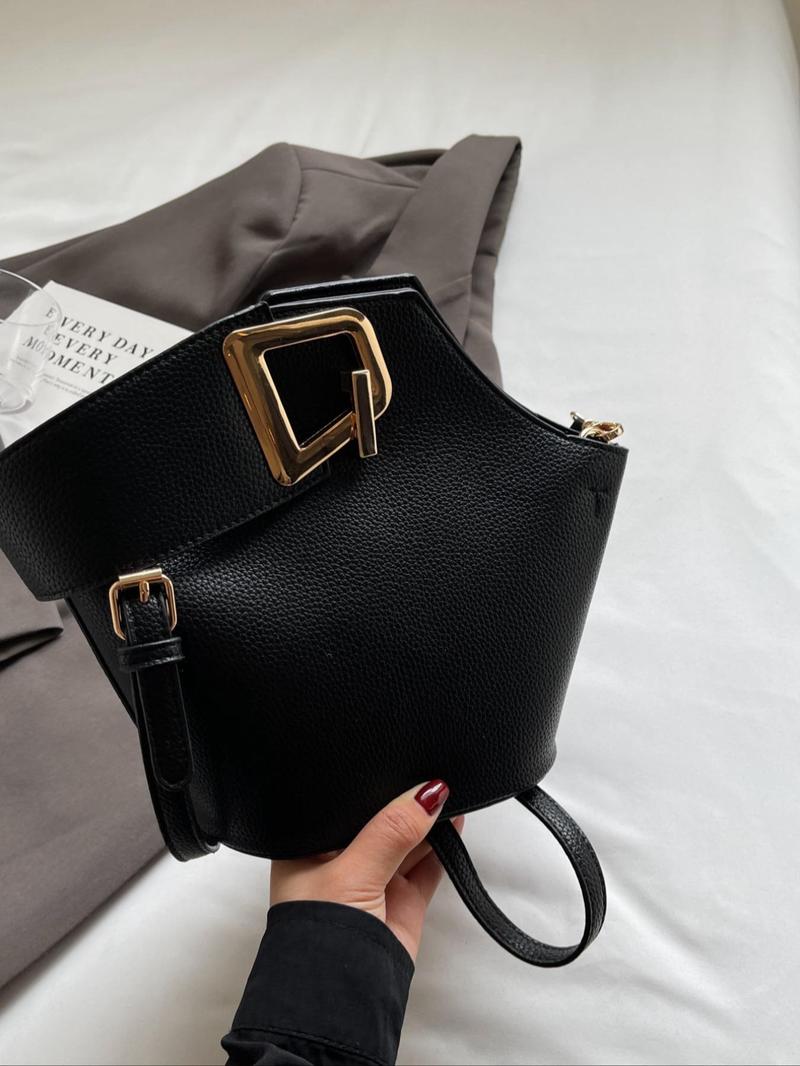 Women's Fashionable Plain Color Handbag (1 Piece), Casual Pu Leather Zipper Handbag with Bag Strap for Daily Used, Trendy Versatile High-quality Daily Commuting Bag, Girl Fashionable Shopping Bag, Casual Handbag Satchel