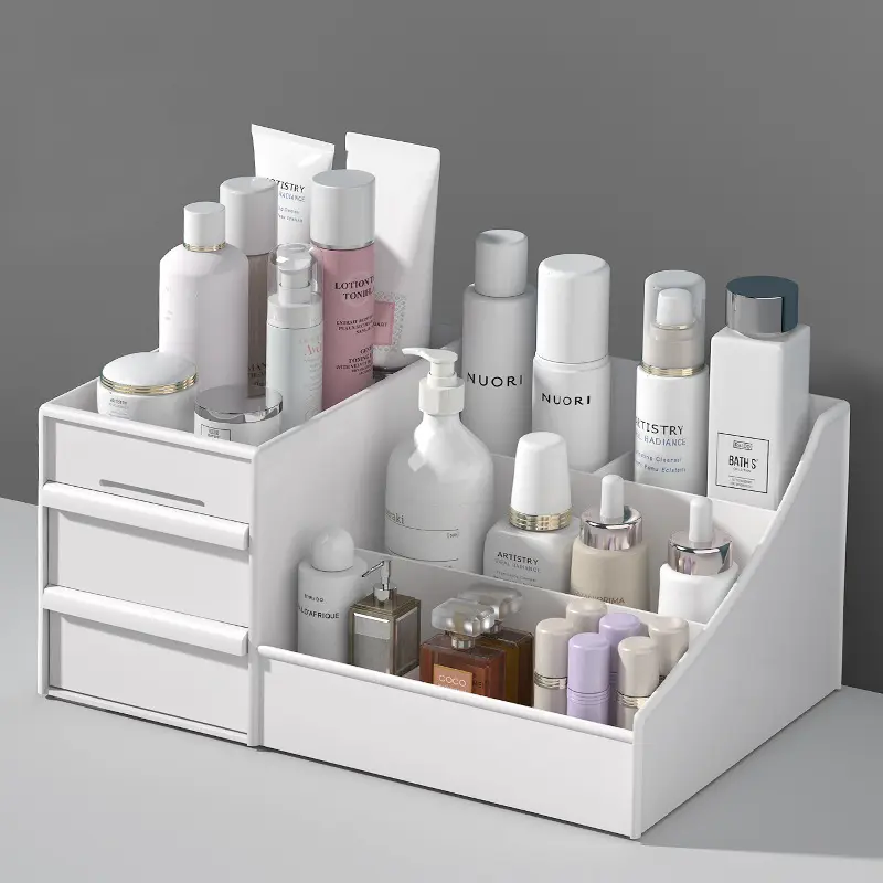Drawer style makeup box, dormitory organizer, plastic storage rack, cosmetics, skincare, dressing table, desktop storage box