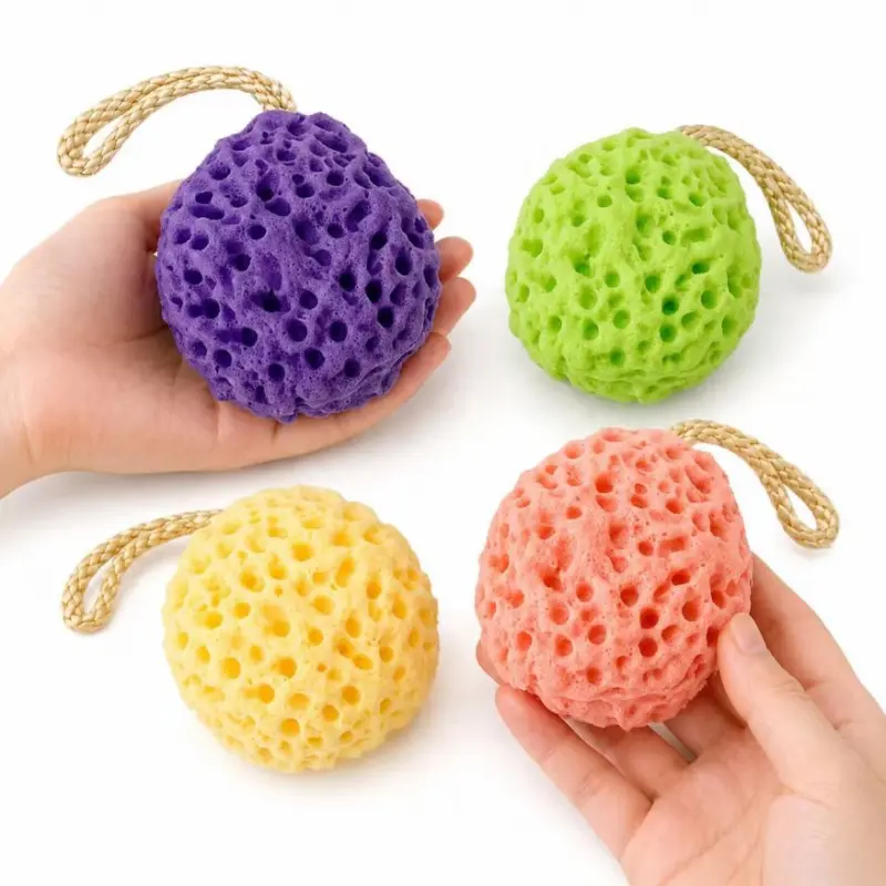 Bath Sponge Deep Cleansing Body Loofah Gentle and Deep Exfoliating Body Scrubber Bath Accessories Men Women Baby Sponge for Bathing Shower (four colors)