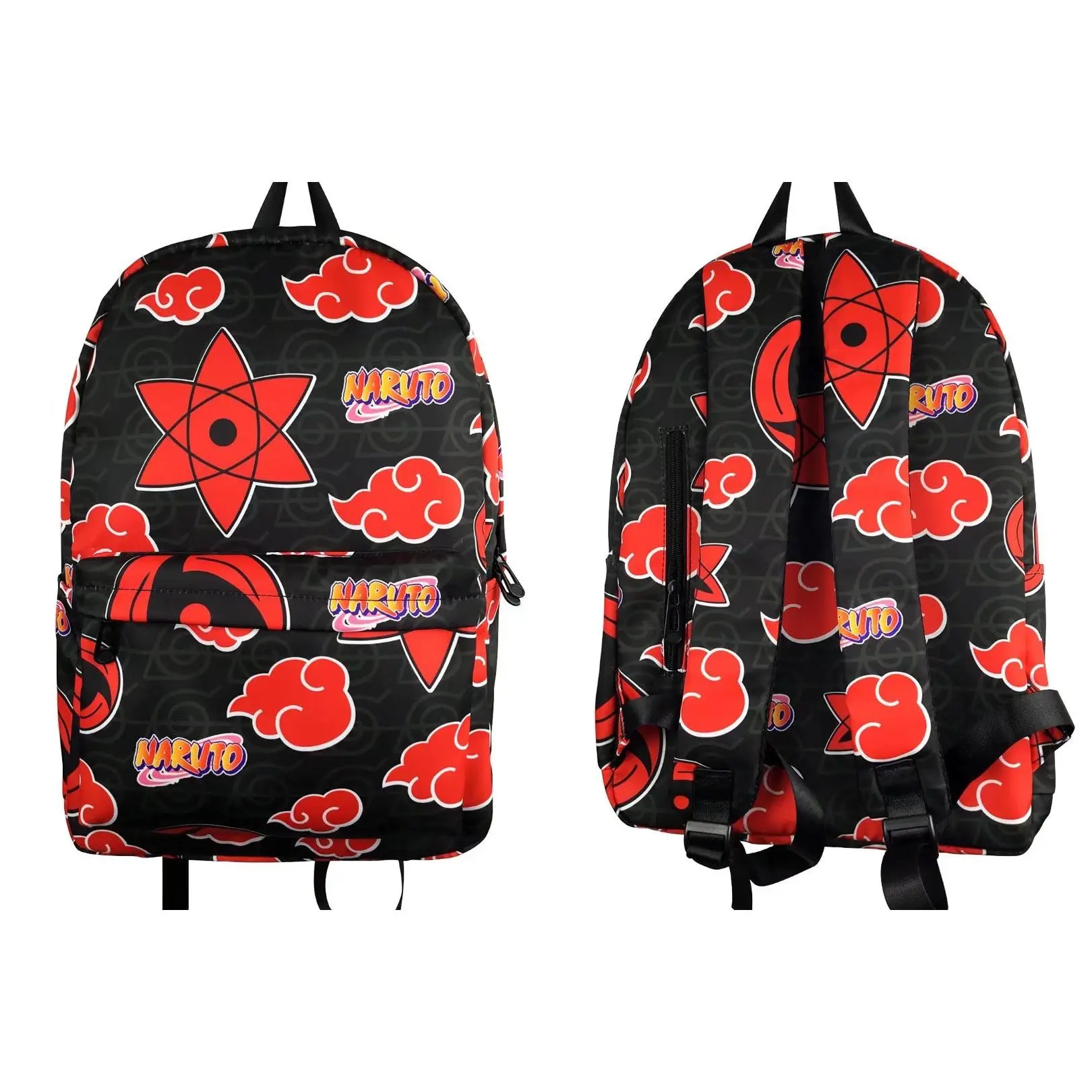 Black Red Cloud Print Backpack Six-pointed Star Graphic Casual Daypack Large Capacity Student School Bag Travel Lightweight Laptop Backpack For Teens Boys Girls Street Fashion Bookbag