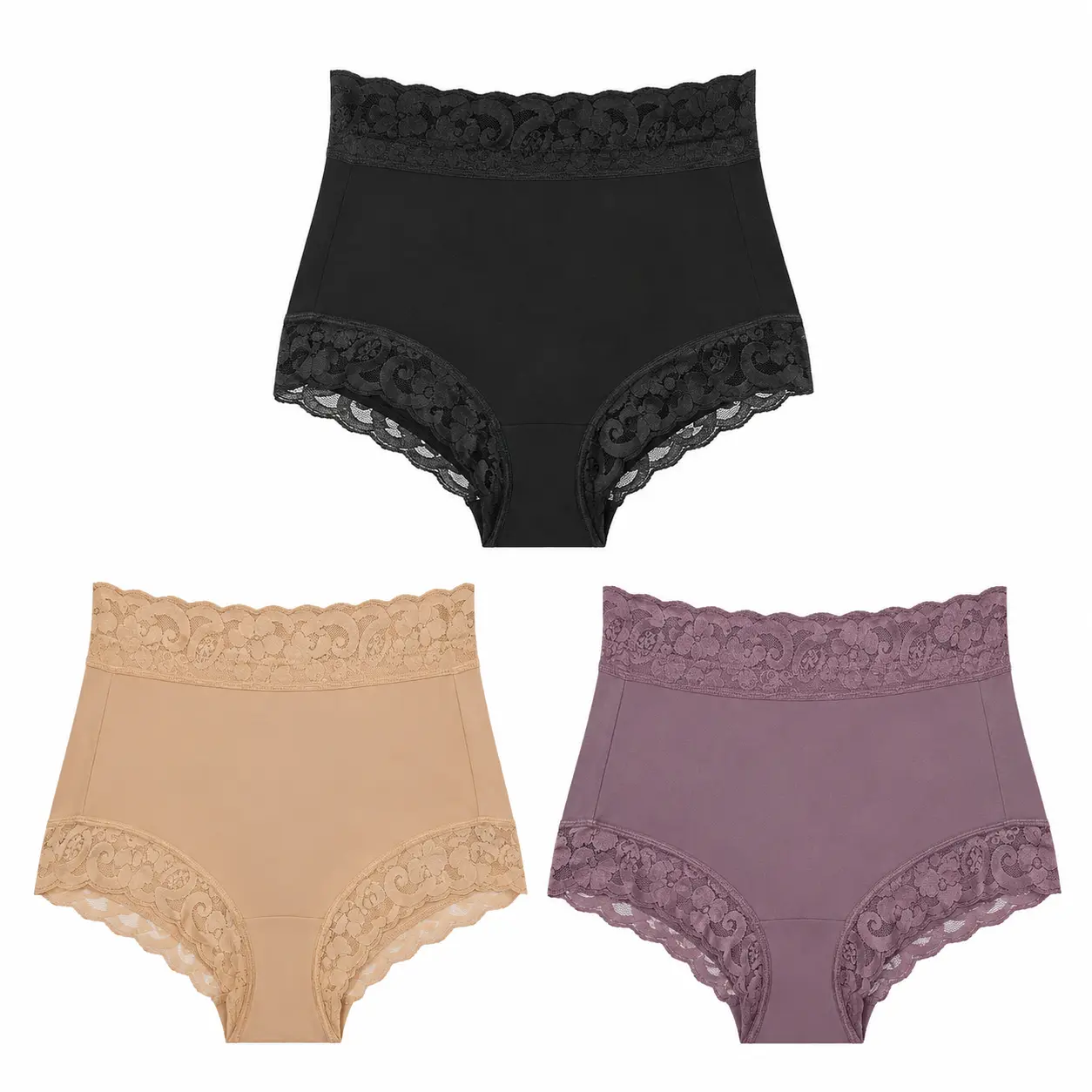 Women Lace High Waist Tummy Control Shapewear Boyshorts, 3D Butt Lifter Body Shaper, Anti-Roll Seamless Shaping Under Shorts Floral Breathable