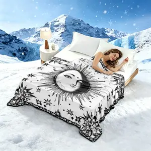 Ultra-soft and cool summer blanket; this printed, double-layered cooling blanket is comfortable, lightweight, and breathable. It provides natural cooling and is gentle on the skin, making it ideal for use on beds or sofas.